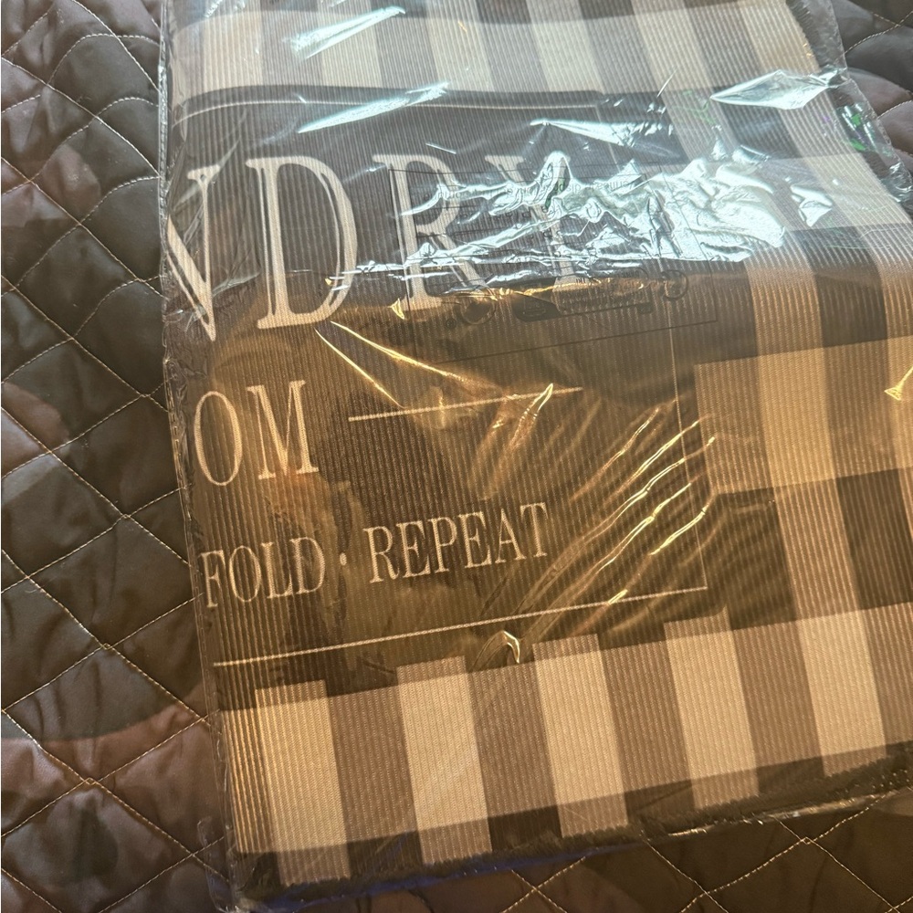 Black and White Laundry Room Mat